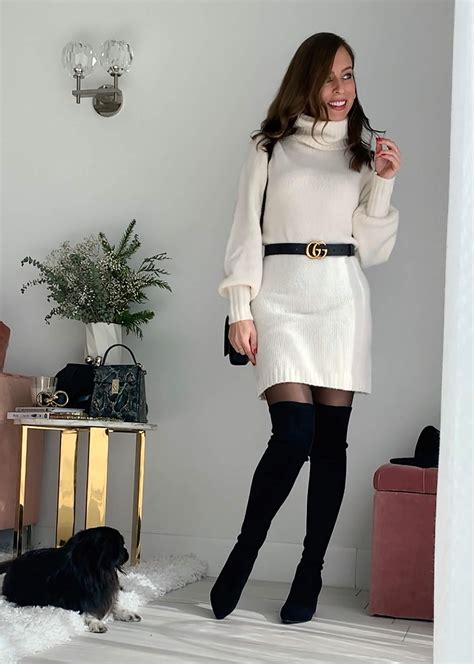 gucci tights outfit sweater dress